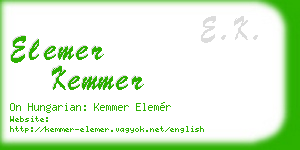 elemer kemmer business card